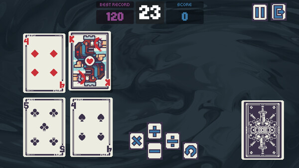 24 Puzzle PC Game - Image showing the gameplay interface, where players solve math puzzles to reach 24 using four random cards.