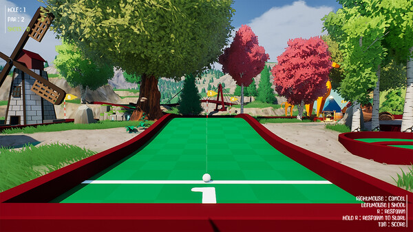 Crazy Golf Party PC Game - Themed golf course in action.