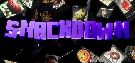 Snackdown game screenshot showing food-themed collectible cards in gameplay.